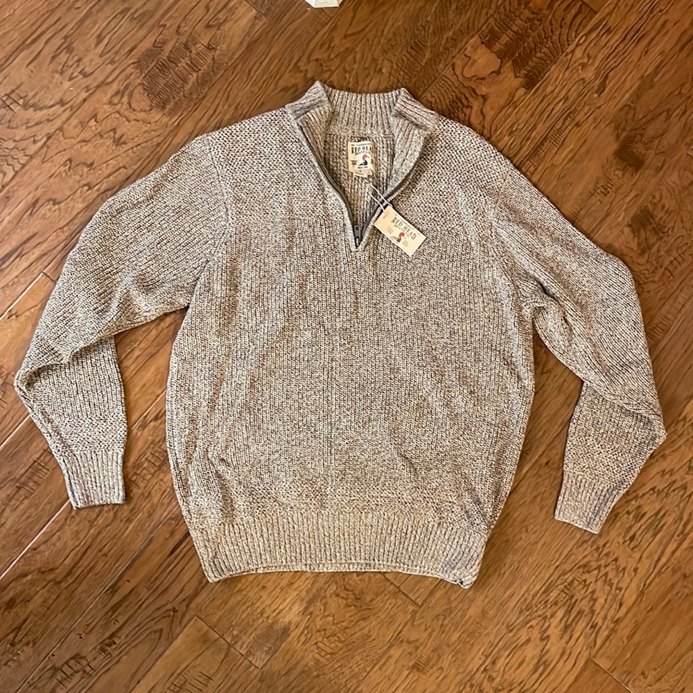 NWT Red Head Brand Co. Popover Sweater Chunky Knit Fisherman Sweater Size L